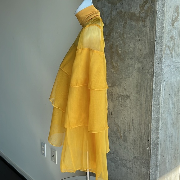 Sheer Ruffle Top - Yellow - CBR - Medium - Picture 2 of 6